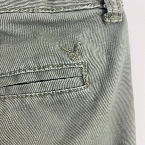 American Eagle Olive Crop Pant, Straight Leg, 00S - Picture 6 of 9